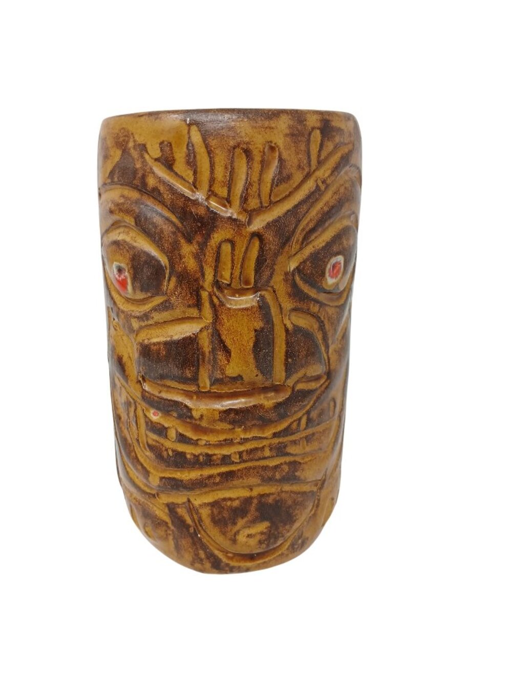 VTG Trader Vics Tiki Mug Waikiki Hawaii Brown Ceramic Polynesian 5.25"  #S-2